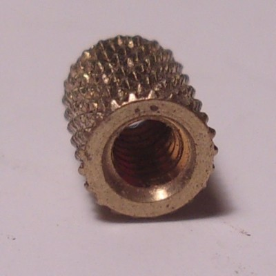 #ad Thru Thread Brass Diamond Knurled Inserts Nuts 4 40 TPI 1 4 long Open End $11.99