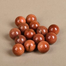 Wholesale 100pcs 16mm Natural Gold Sand Stone Round Ball Shape No Hole Beads