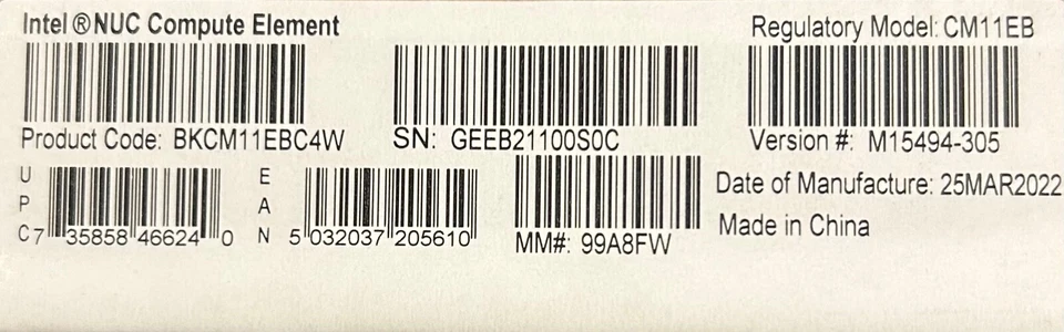 Intel BKCM11EBC4W NUC 11 Compute Element Celeron 6305 Processor NEW - Image 2 of 2
