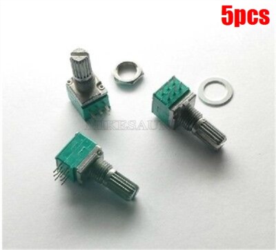 5Pcs For Power Amplifier 6 Pin Linear Rotary Potentiometer 10K Ohm B10K Ic Ne pp