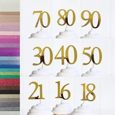 Number Cupcake Toppers 16th 18th 21st 30th 40th 50th 60th 70th 80th 90th Any Num
