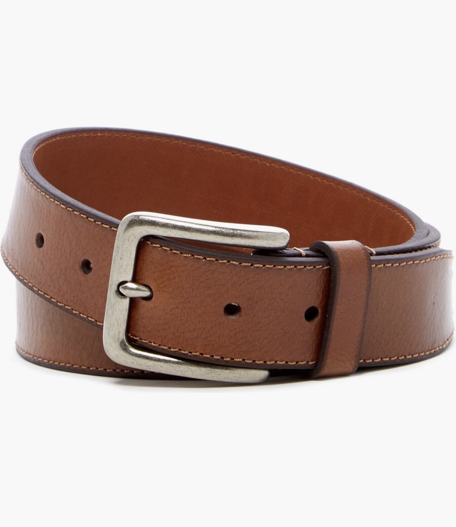 NEW Boconi Men Sz 44 Leather Belt Tan