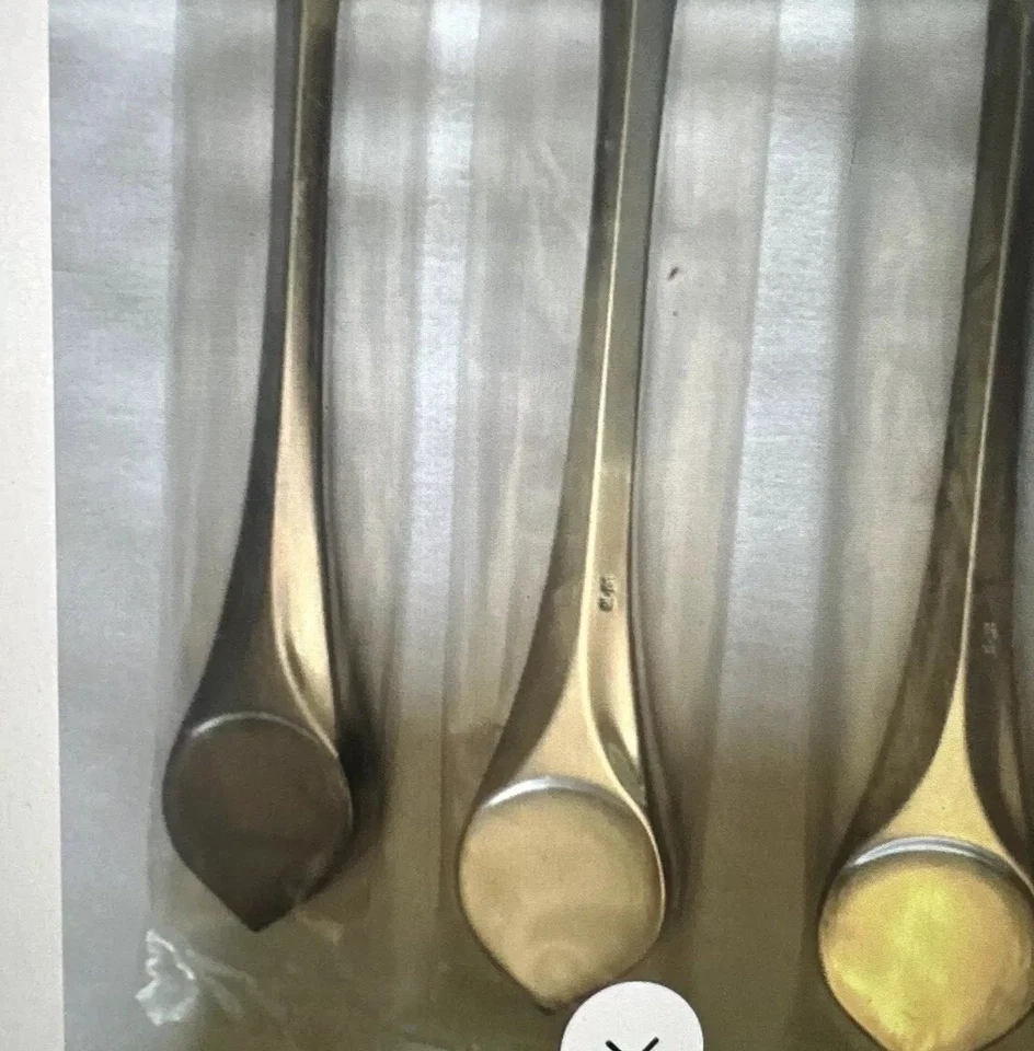 6 cuchillos de postre plateados Lotus Rosenthal Bestecke Studio Line Alemania 7 7/8" nuevos en caja Foto 4 de 4