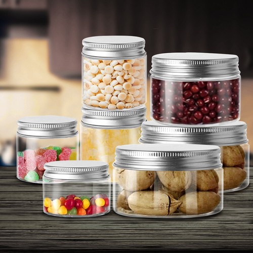 Pet Plastic Jars With Lids Airtight Container Food Storage For Beans Honey x50 - Picture 10 of 18