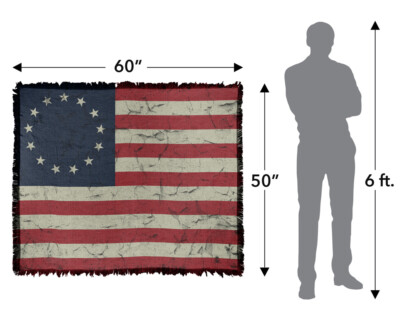 Betsy Ross Flag USA Distressed Throw Blanket 50