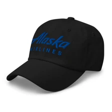 New Alaska Airlines Embroidered Logo Inspired Black Color Classic Dad Hat