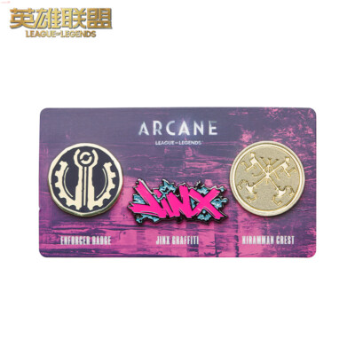 League of Legends Official Arcane Season 2 Theme Souvenir Badge Set Metal Pins