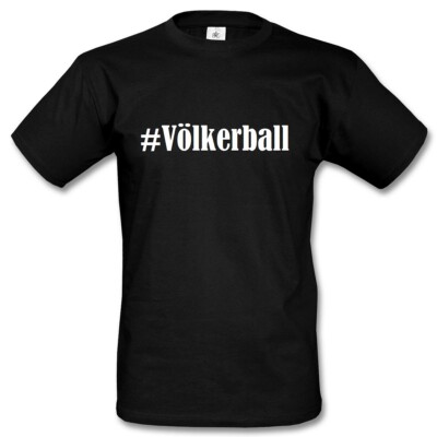 T-Shirt #Völkerball Hashtag Raute für Damen Herren und Kinder