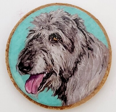 Irish Wolfhound Dog Breed Original Art Brooch Pin