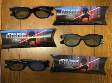 3 Pairs Of Star Wars Episode 1 3D Glasses - Phantom Menace - Apollo Cinemas 2012