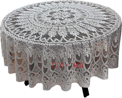 Vintage Floral Lace Tablecloth Round Table Cloth Cover Wedding Party Decor 78'' 