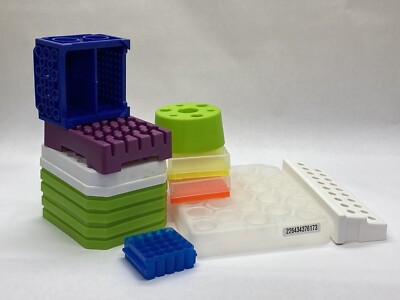 (13) Mixed Lot of Centrifuge Laboratory Test Tube Rack Holder Different Size