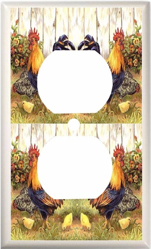 COUNTRY ROOSTER HEN AND CHICKS SWITCH COVER PLATE WALL DECOR HOME DECOR - Picture 4 of 28