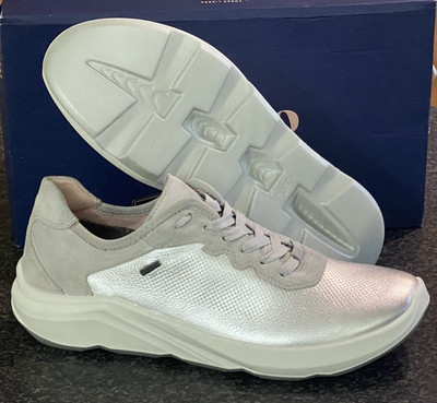 Legero Bliss Damenschuhe UK 8,5 H Weite Passform silber Gore-Tex wasserdicht Turnschuhe