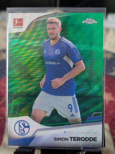 2023-24 Topps Chrome Bundesliga Simon Terodde Green Wave /99 Schalke 04