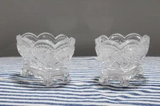 2 Vintage Fostoria for Avon Pressed Glass Salt Bowls