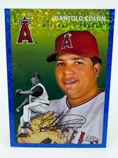 2023 Topps Chrome Platinum Anniv Bartolo Colon #124 Blue Mini Diamond /199 Angel