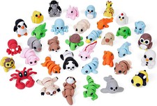 36PCS Mini 3D Printed Animal Figurines Set, Mini Animals Articulated Flexible Fi