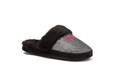Justice Little Big Girls Slip On Scuff Slippers Black/Silver Size 6