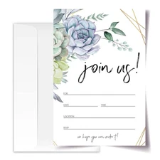 Join Us - Invitation Cards with Envelopes Pack of 20 4"x6" - Floral Invitatio...