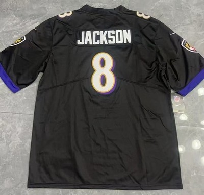 Baltimore Ravens Lamar Jackson #8 Black Stitched Mne's Size NWT