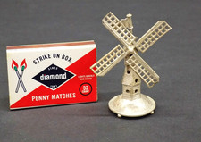 Unusual Antique Miniature Hallmarked Dutch Silver Articulated Windmill
