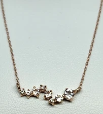LC Lauren Conrad Beautiful 10K Rose Gold Morganite Diamond Necklace - 18"