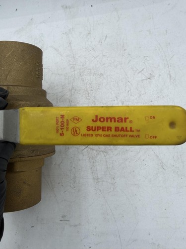 Jomar S-100-N Brass Ball Valve 2 In 100% Port 500 WOG Gas Shutoff Italy Plumbing