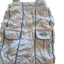 VTG EVENFLO Aviator Padded Baby Carrier Quilted Beige W Teal Pockets Adjustable