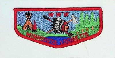 Minniduta Lodge 176 Red River Valley Council ND Flap RED Bdr