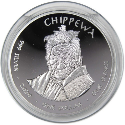 #ad 2020 Native American Jamul Chippewa North Dakota Eagle 1 oz .999 Silver $1 Proof $99.99