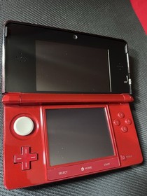 Nintendo Original 3ds Flare Red Region Free  With Charger And 16GB SD
