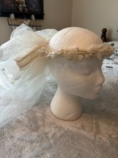 Vintage 2 Layer Crown Soft Ivory Tulle Satin Ribbon Bridal Veil With Comb