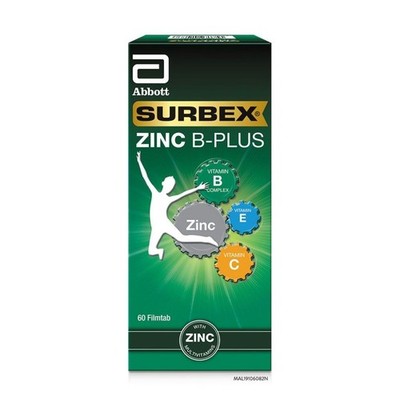 Surbex Zinc B Plus High Strength Vitamin B Improve Stamina Anti-Stress 60's