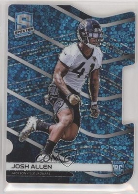 2019 Spectra Neon Blue Prizm Die-Cut 47/50 Josh Hines-Allen Allen Rookie RC rf2