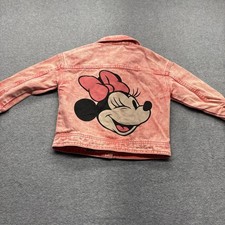 Disney Minnie Mouse Jean Jacket Girls 4T Pink Denim Long Sleeve Button Up