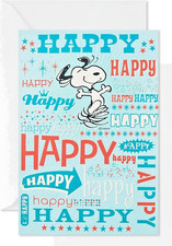 Hallmark Birthday Card featuring "Snoopy Design" with envelope