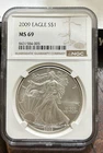 2009 American Silver Eagle NGC MS69 Brown Label
