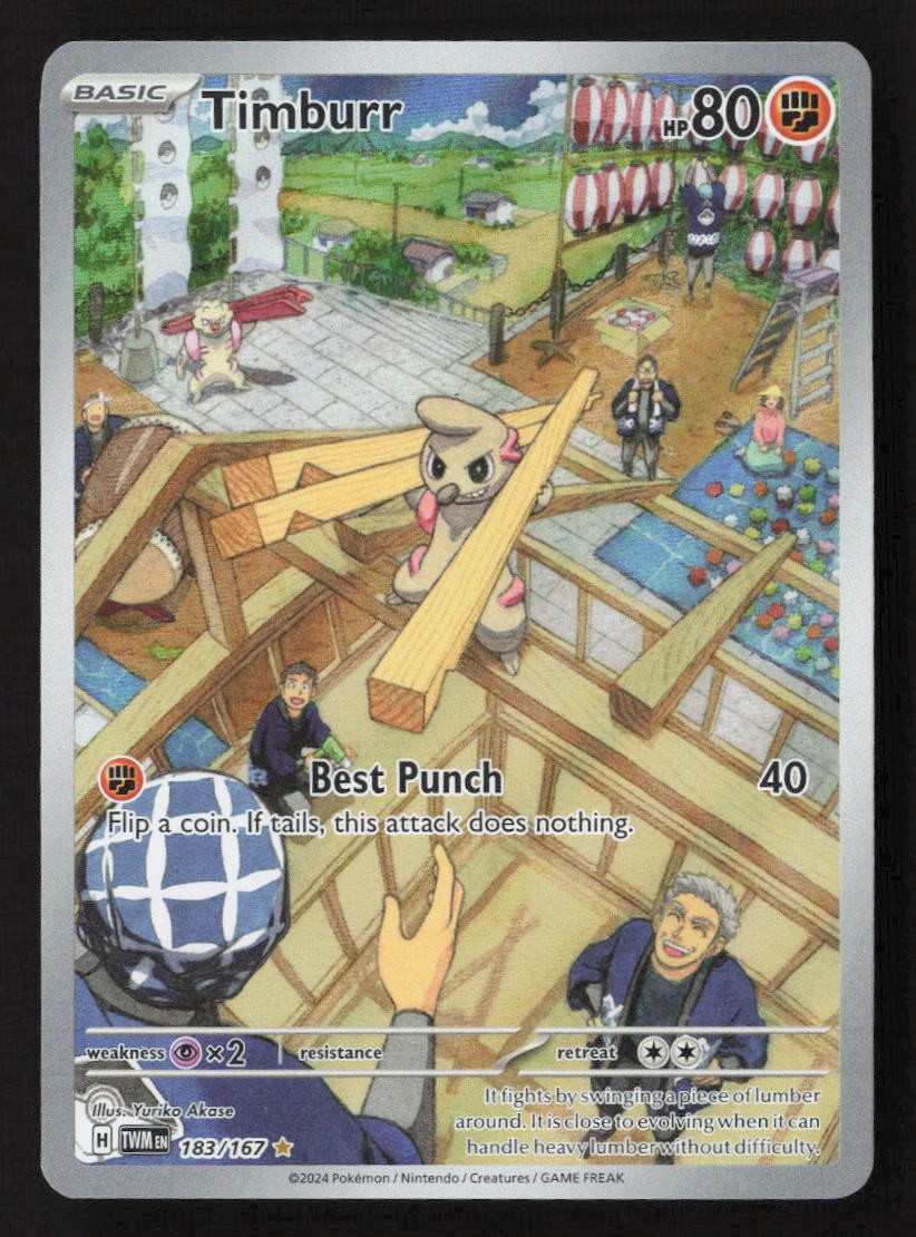 Timburr - Illustration Rare SV06: Twilight Masquerade 183/167 NM