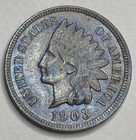 1903 Uncirculated Indian Head Cent Blue Tone Exact Coin Imaged #IND287