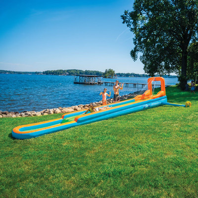 New 30 ft Inflatable Water Slide Air Glide Outdoor Lawn Slip Slide With Blower