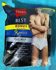 HANES OUR BEST MEN'S BRIEFS BLACK AND HEATHER SIZE XL 40-42 NEW SEALED PACKAGE
