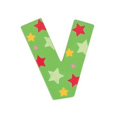 Star Letter V Green