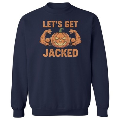 Let�s Get Jacked � Halloween Pumpkin Muscle Gym Unisex Crewneck Sweatshirt