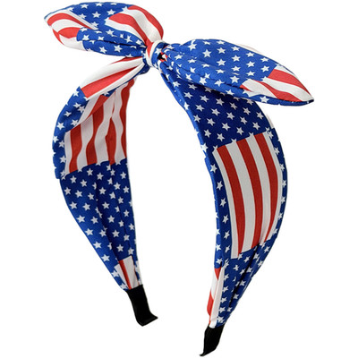 Blaues marineblaues rotes Stoff Stirnband mit patriotischer Schleife und verstel