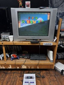 Super Nintendo SNES Console Bundle - Tested - Mario World & Sim City - OEM Cable