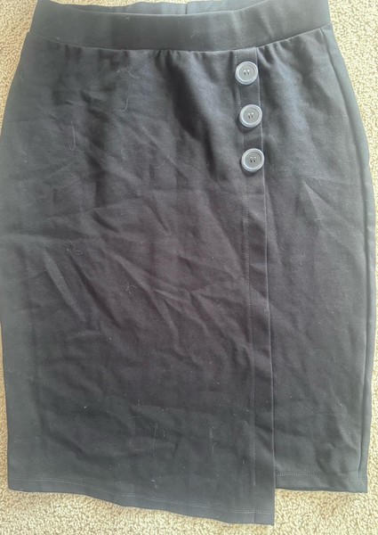 Liz Jordan Sz 10 Womens Skirt Black Buisness Asymmetrical Hem EUC