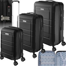 tectake® Set di Valigie Rigide, 3 Pezzi, Trolley da Viaggio con Lucchetto TSA