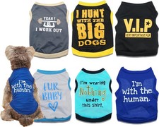 6 Pieces Small Puppy Shirts for Boy Dog Clothes Pet Dogs T Shirt Chihuahua Cl...