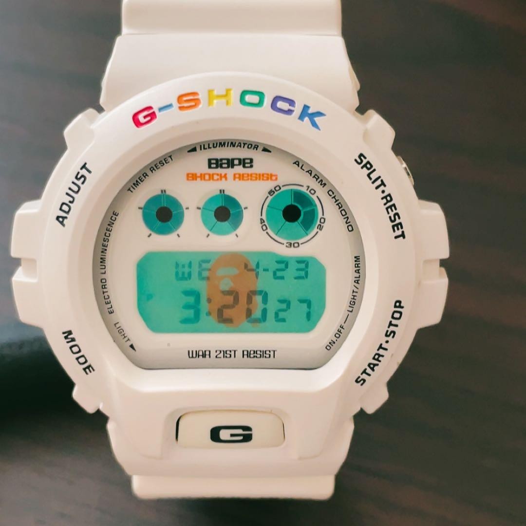 Casio G-SHOCK × A BATHING APE DW-6900 watch White Digital Men